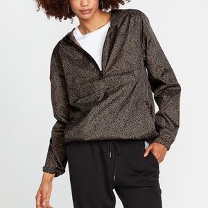 NWT Volcom Earth Tripper Leopard Print Popover 1/4 Zip Jacket